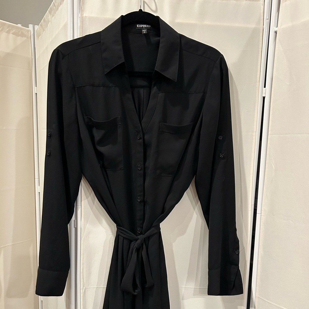 Elegant Black Shirt Dress